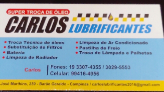 Carlos Lubrificantes - Loja 01 - Barão Geraldo LOJA 2 JARDIM SAO MARCOS