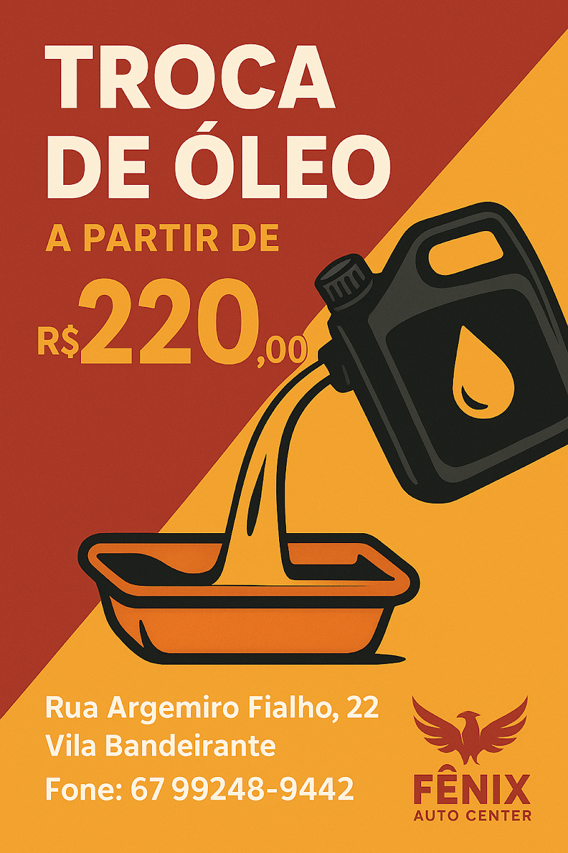 FÊNIX AUTO CENTER - Oficina Mecânica, Troca de Óleo, Pneus e Peças veiculares