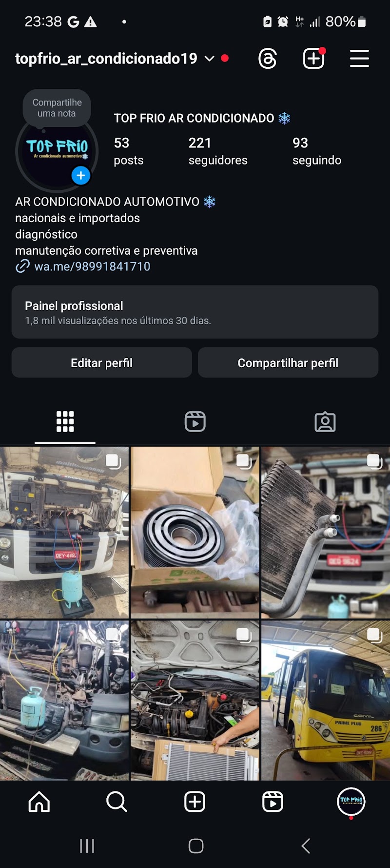 Top frio ar condicionado